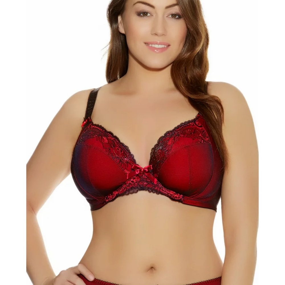 Elomi Anushka Underwire Plunge Bra Romance Lace UK 40FF